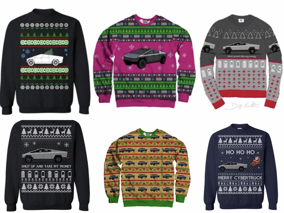 Cybertruck ugly christmas sweaters.png